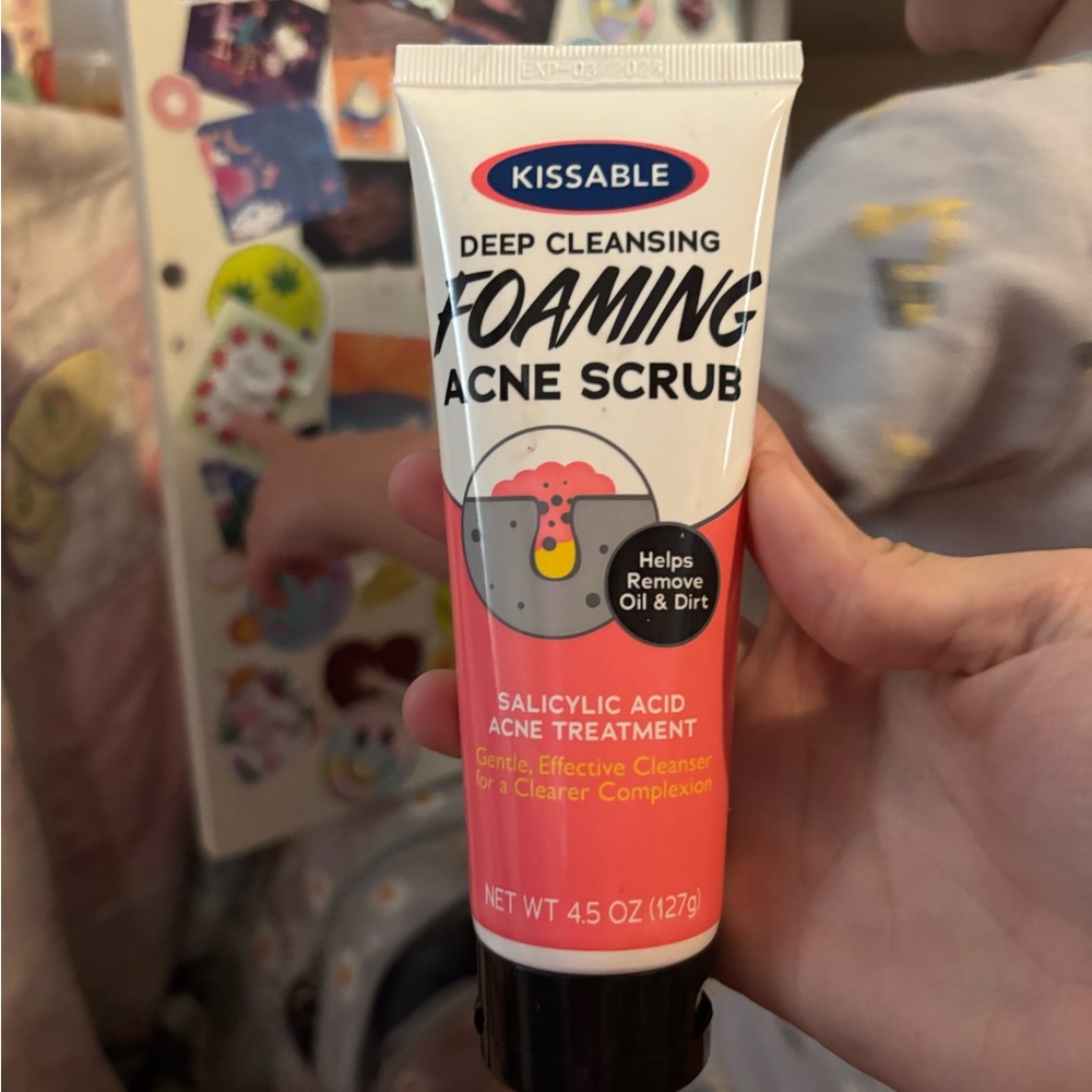Pink and Black Foaming Acne Scrub Bath & Body